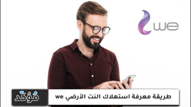 طريقة معرفة استهلاك النت الأرضي we برقم التليفون